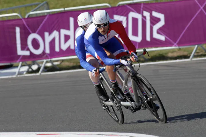 Alexis et Damien sur leur circuit du contre-la-montre à Londres