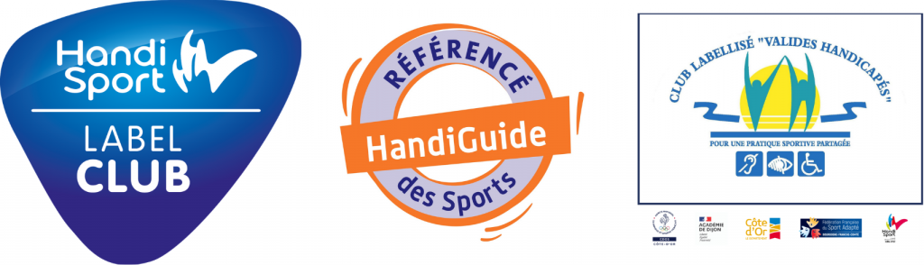 1. Label Fédération Française Handisport
2. Handiguide des Sports
3. Label "Valides Handicapés" du Comité Départemental Olympique et Sportif
